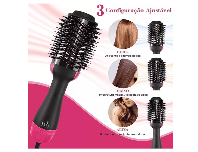 One Step: Secadora Elétrica 3 Em 1 Hair Styl