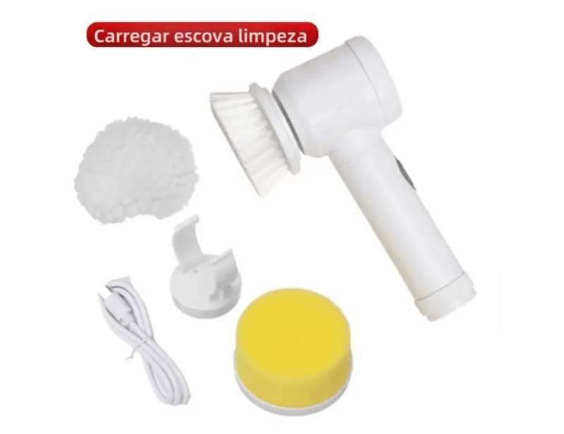 Escova FlexiClean: Escova Elétrica de Limpeza 5 em 1 Sem Fio Multiuso