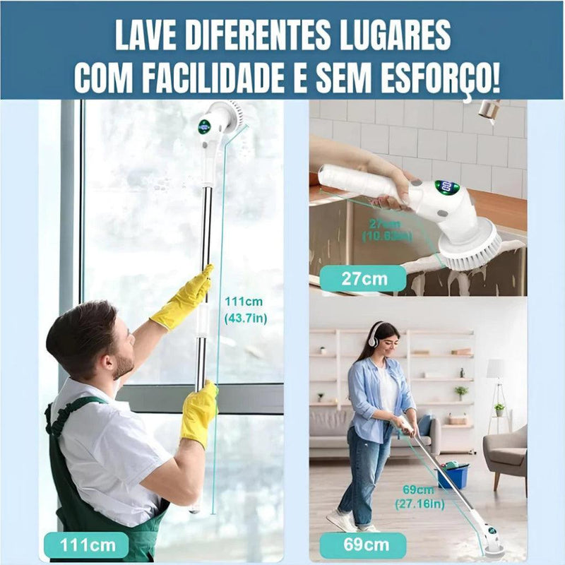 Cordless Electric Turbo: Escova eletriza para limpezas